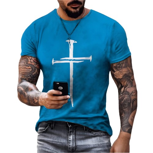 Summer Street Fashion 3D Printed Men's Short-sleeved Sports T-shirt Top for Teen - Picture 50 of 74