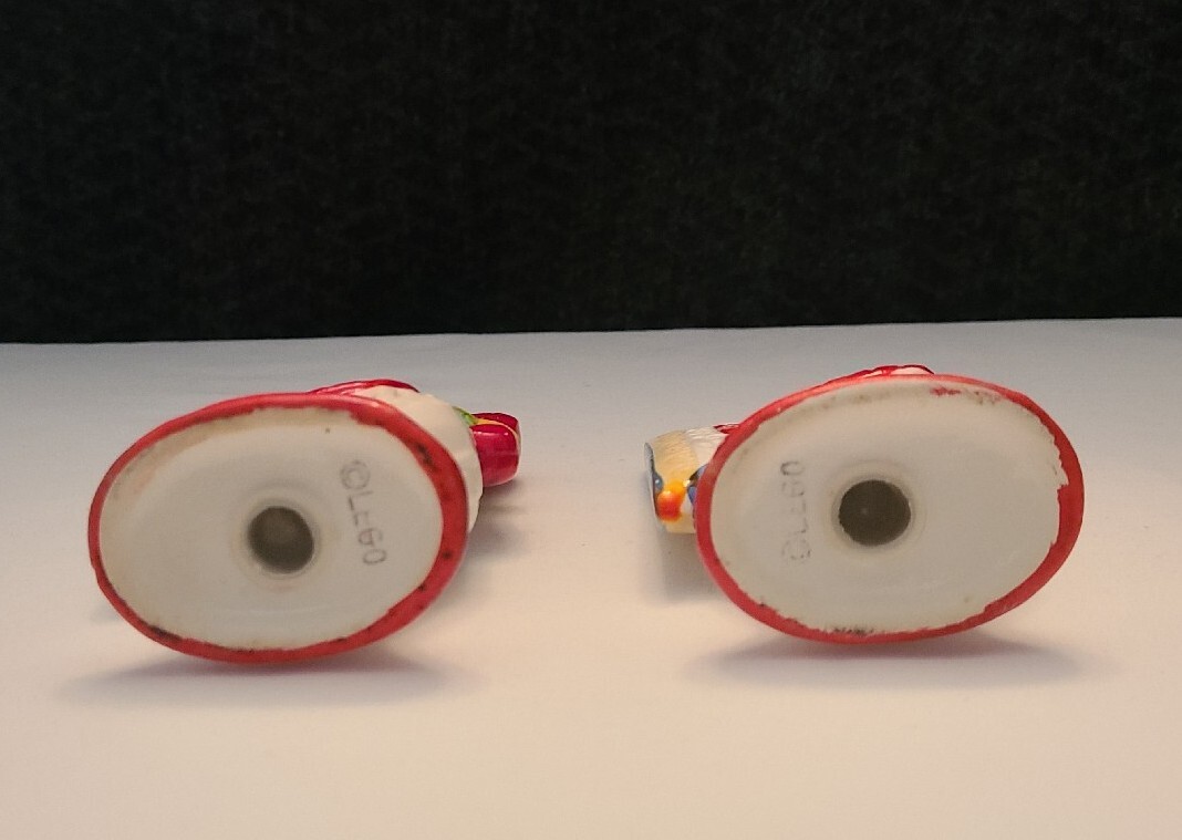 Vtg MCM Ceramic Rooster Salt Pepper Shakers LEGO Brand Japan Farm