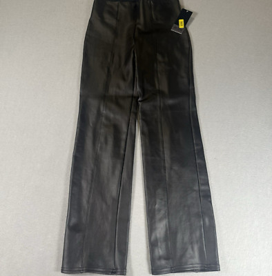 Slim Factor Leggings Womens Small Black Faux Leather Slim Straight Stretch