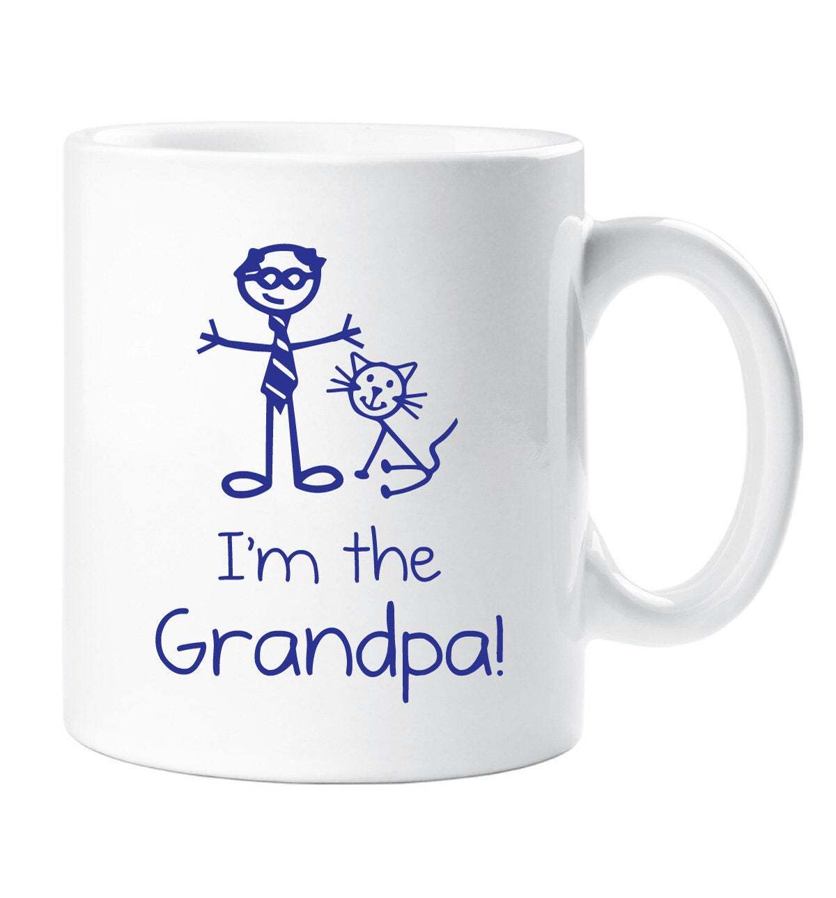 Cat I'm The Grandpa Cat Mug Family Gift Cup Stick People Ceramic New Grandpa