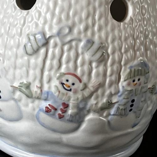 Snowfolks Snowmen White and Blue With Snowmen Waxcessories Warmer Yankee Candle - Picture 8 of 15