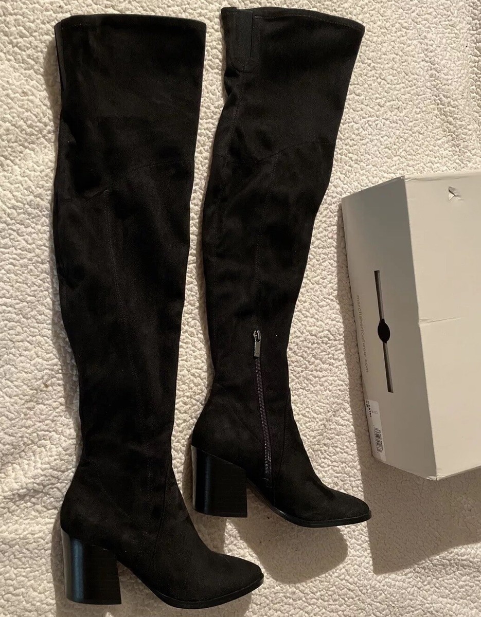 Marc Fisher LTD Cathi Pointed Toe Over the Knee Suede Boot Black Size