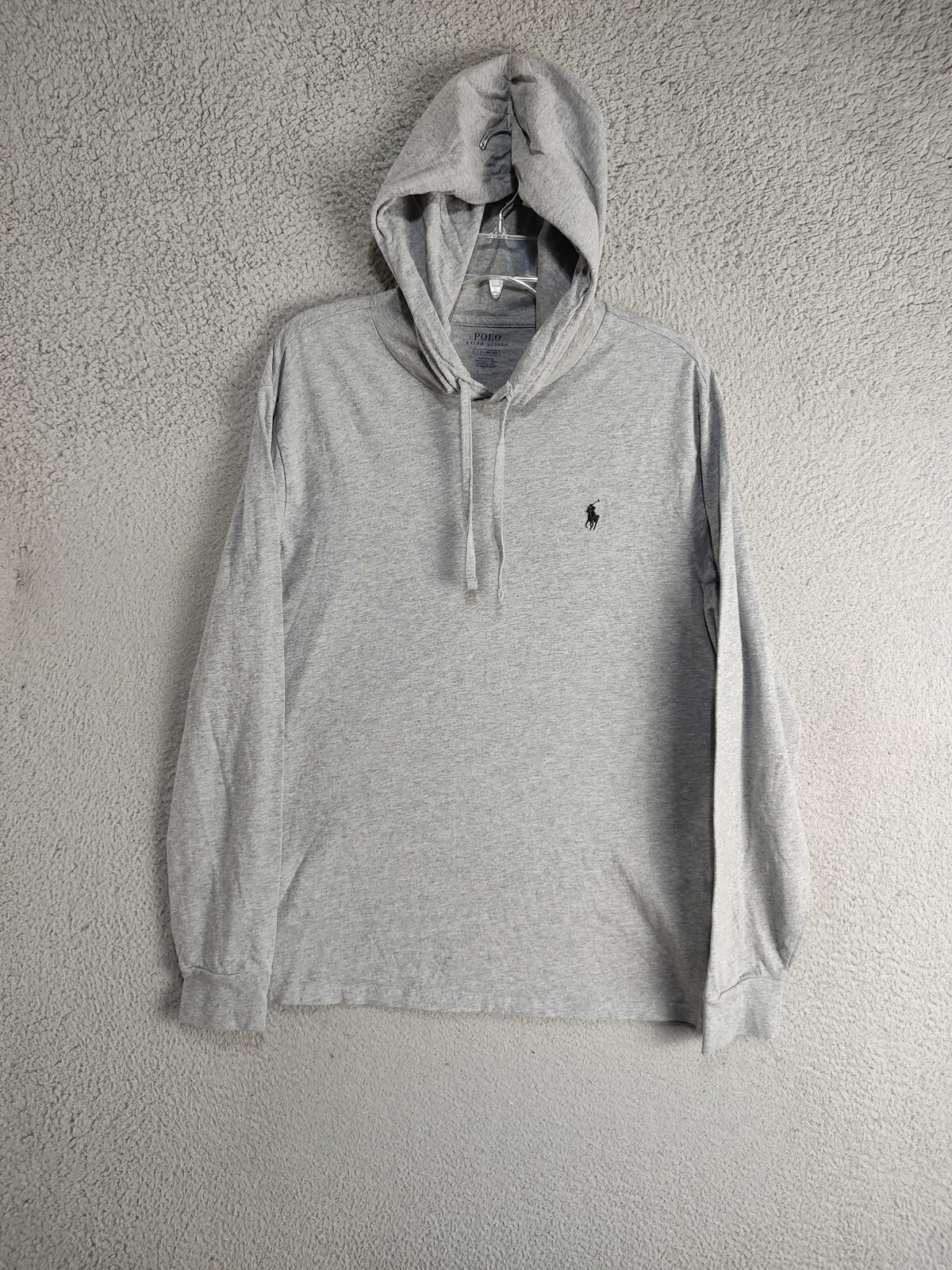 Felpa con cappuccio POLO Ralph Lauren adulto grande grigio bordato logo pony manica lunga uomo