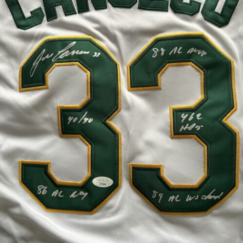 Jose Canseco Oakland A’s Signed Mitchell & Ness Jersey MLB JSA 5 Inscriptions - Picture 3 of 13