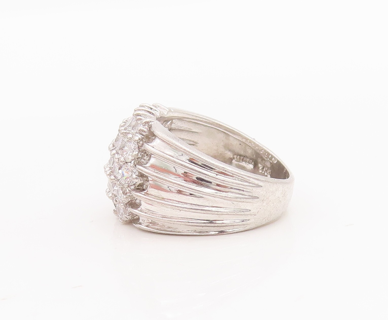 925 Sterling Silver Vintage Ring Solid Domed Groo… - image 5