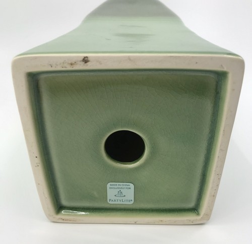 Partylite Natures Garden 8” Candle Pillar Holder Ceramic Green Great Condition - Picture 3 of 8