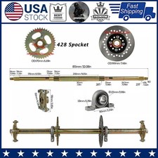 High Quality 32" Go Kart Rear Axle 428 Sprocket Disc Wheel Hubs Kit For ATV Quad