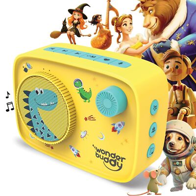 WonderBuddy Kids Screen-Free Audio Player, 500+ Preloaded Stories & Rhymes, S...