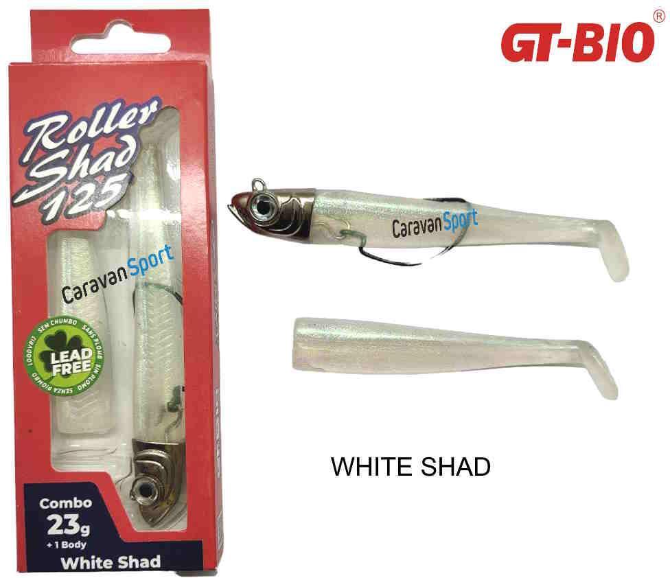ARTIFICIALE SPINNING COMBO ROLLER SHAD 125 GT-BIO 23 GR RS010 WHITE SHAD BLACK