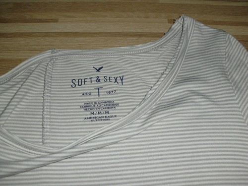 SOFT & SEXY American Eagle ♥ HÄNGERSHIRT ♥ LONGSHIRT ♥ Gr. M ♥ grau gestreift ♥ - Bild 5 von 8