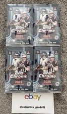 2025 Topps Chrome Football NFL Hobby Box 1 Auto Factory Sealed IN HAND LOT OF 4