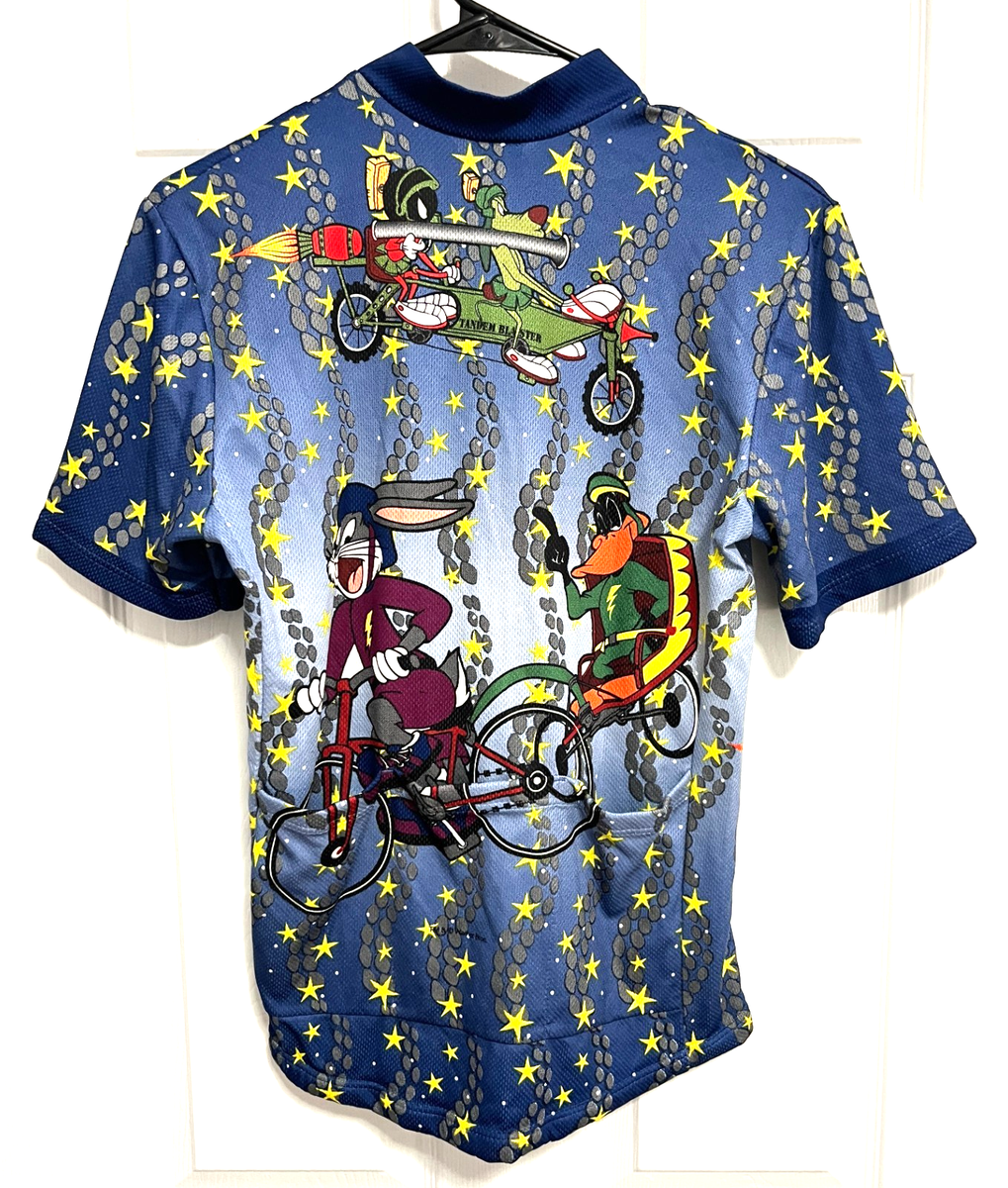 GIORDANA 90s Men Full Zip Cycling Jersey Looney Tunes Bugs Marvin