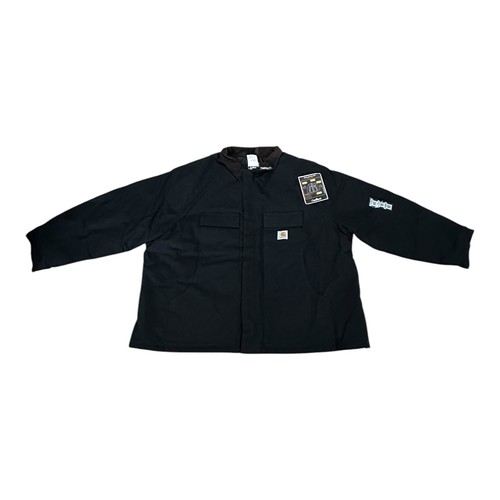 Carhartt Duck Black Canvas Coat Men Size 60 Reg Corduroy Arctic C03 USA NOS HTF - Picture 1 of 17