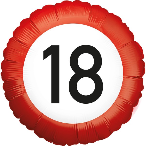 Folienballon Happy Birthday 18 Rund 45Cm Helium 18. Geburtstag Deko Ballon Party-image