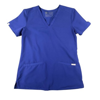 Figs Casma Scrub Top Womens XS Technical Collection Blue Short Sleeve 3 Pocket