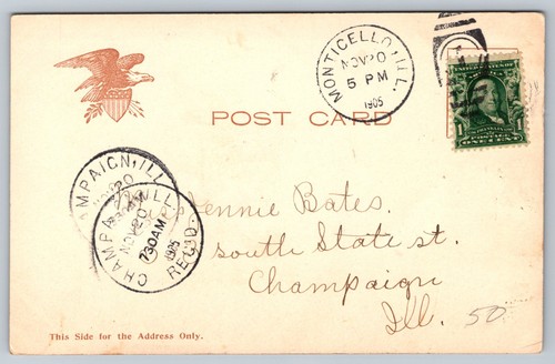 Postcard Four Queens and A Jack Humor Donkey Cart Woman Whip Riding Crop 1905 - Picture 2 of 2