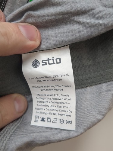 Capa Base Stio Basis PeakWool Merino Apretada Para Hombre Pequeña Gris Térmica Exterior Trail - Imagen 6 de 7