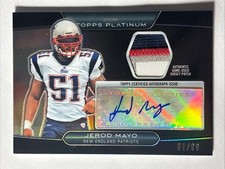2010 Topps Platinum Black Refractor 4 Color Jersey Auto Jerod Mayo 87/99!!