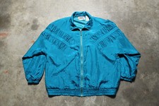 Vintage 90s 100 Silk Turquoise Jacket with Removable Shoulder Pads XL