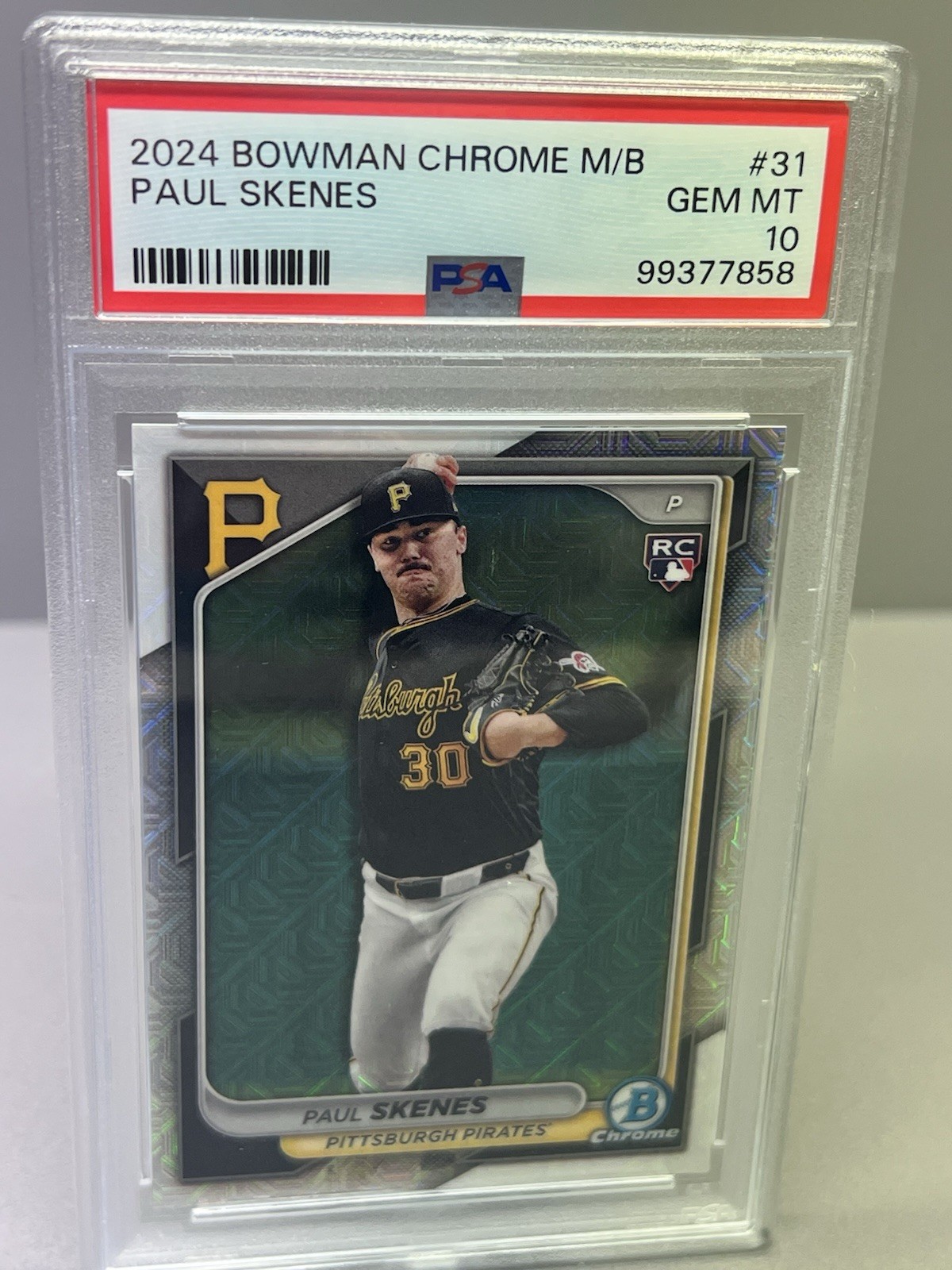 2024 Bowman Chrome Paul Skenes Mojo Refractor RC #31 PSA GEM MINT 10