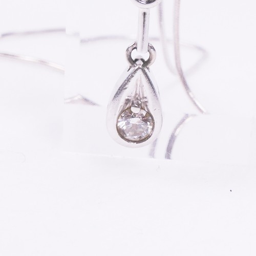 10K White Gold 1/5CT Diamond Pendant 14K Gold Snake Chain Necklace 4.13 Grams - Picture 8 of 20