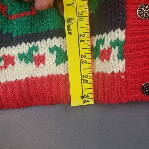 Karen Scott Red Christmas Cardigan Sweater Size M Tree Present Stocking Snow - Picture 10 of 13