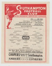 SOUTHAMPTON v SWANSEA 1945/46 Match Day Football League South Program