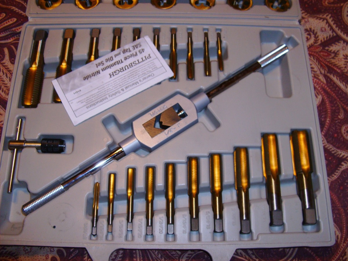 Pittsburgh Tools 61411 - SAE Titanium Nitride Tap And Die Set | eBay