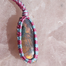 Labradorite Pendant Handcrafted With Pink & L...