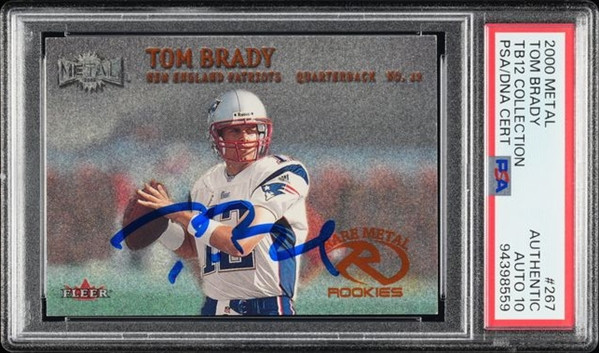 Tom Brady Signed 2000 Metal #267 TB12 Collection Trading Card PSA Auto 10