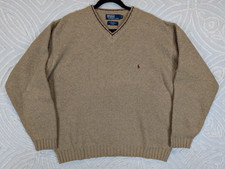 Vintage Polo Ralph Lauren Sweater Alpaca Wool Blend Knit Size XL Pullover V Neck