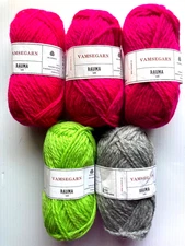 4+ Balls RAUMA VAMSEGARN Aran Wool Yarn Great for Felted Mittens Slippers Norway