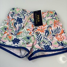 Polo Ralph Lauren Boys Size 4 Multi Color Swim Trunks NWT Tropical Seahorse Mesh