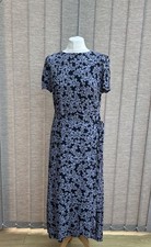 Mint Velvet pretty Floral print Dress Midi Size 12 Blue Wedding guest 