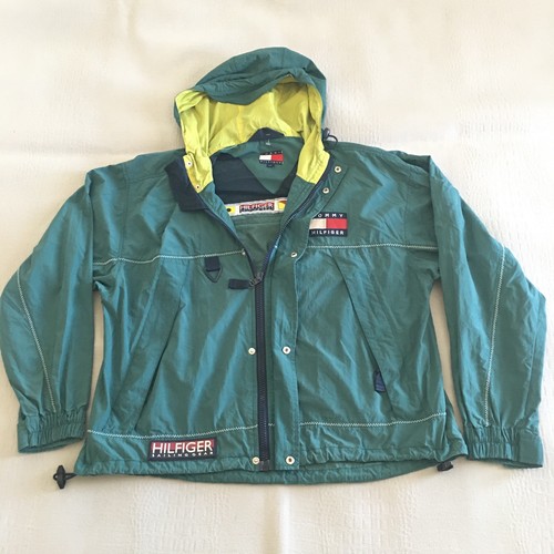 Vintage Tommy Hilfiger Sailing Gear Jacket Size L Full Zip Snap Button Anorak - Picture 15 of 24