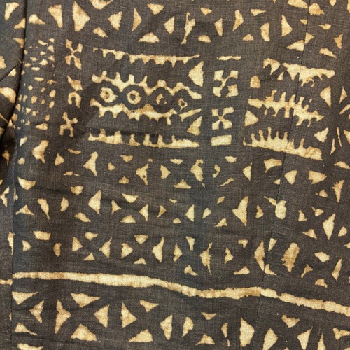 Liz Claiborne Linen Cultural Print Short Sleeve Blazer Shoulder Pads Artsy Gran - Picture 13 of 13