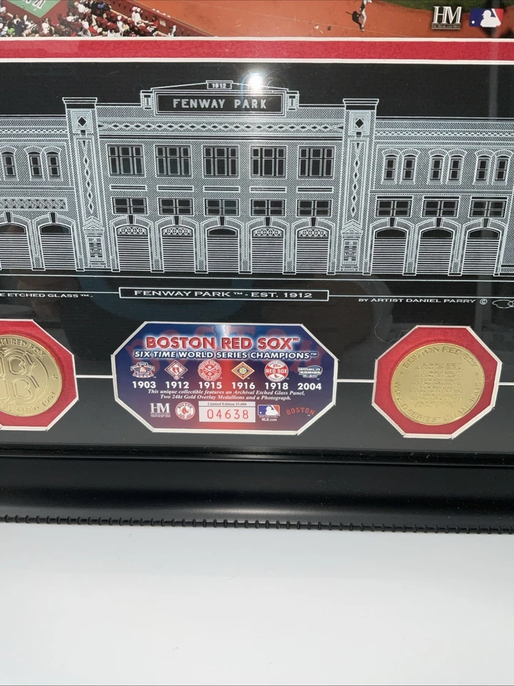 Fenway Park framed Red Sox 2004 World Limited Edition Daniel Parry Etched Glass - Image 2 of 4