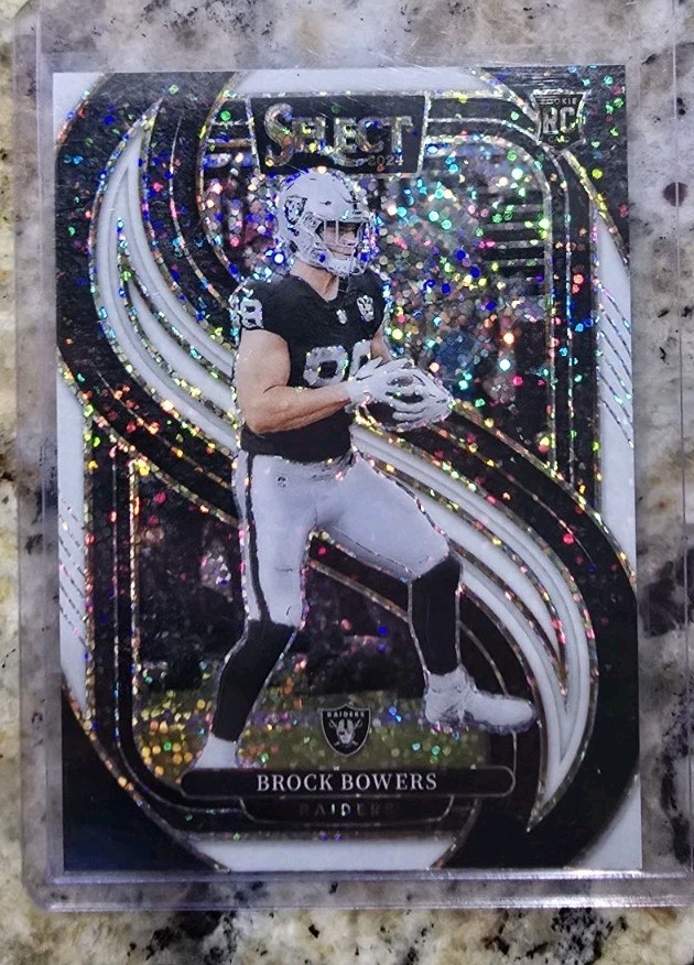 2024 Select - Premier Level Brock Bowers #118 White Sparkle Prizm RC Raiders 🔥