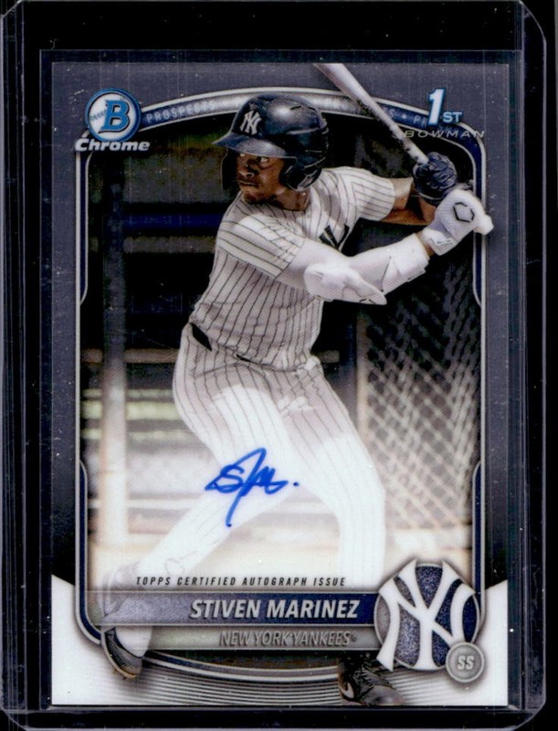 2025 Bowman Chrome Stiven Marinez Auto Autograph 1st Prospect #CPA-SMA Yankees