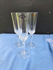 Set of 3 Champagne Flutes 24% Lead Crystal Made in USA