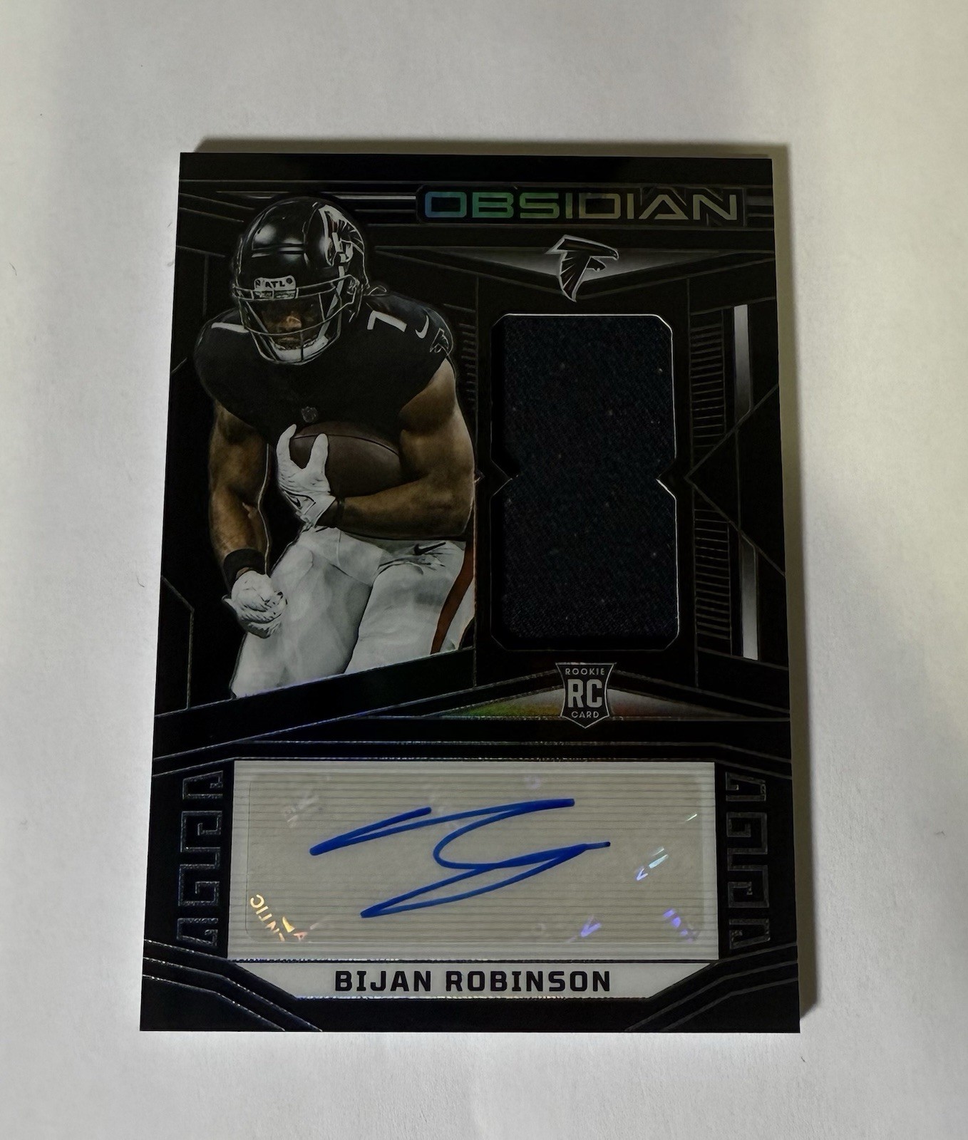 BIJAN ROBINSON 2023 OBSIDIAN RPA ROOKIE PATCH AUTOGRAPH RC AUTO /199