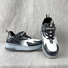PEERRUIZ LED Light Up Roller Shoes Black White Size 41 Unisex Skate Sneakers