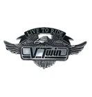 Live To Ride Metal Emblem with Eagle 4.3 inches wide Self-Adhesive V-Twin Badge