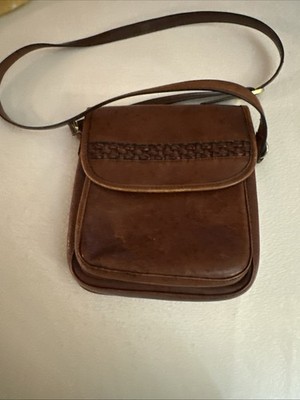 Bechamel Cross Body/Strap Brown 2 OutsidePockets Leather Adjustable Strap Purse