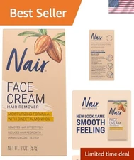 Nair 2 Oz Facial Hair Remover Cream - Hydrating, Paraben-Free for Sensitive Skin