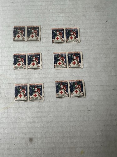 1919 American Red Cross stamps Mint No Hinge 6 Pairs Of 2 Total Of 12 Stamps - Picture 2 of 6