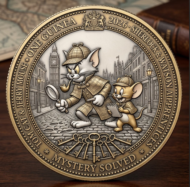 Sherlock Holmes with Tom and Jerry Cartoon Lovers  Commemorative Coin P238
