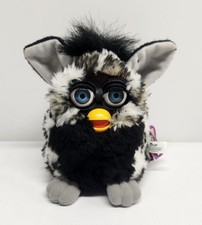 1999 Tiger Electronic Hasbro Original Furby Leopard Print Husky Blue Eyes Works