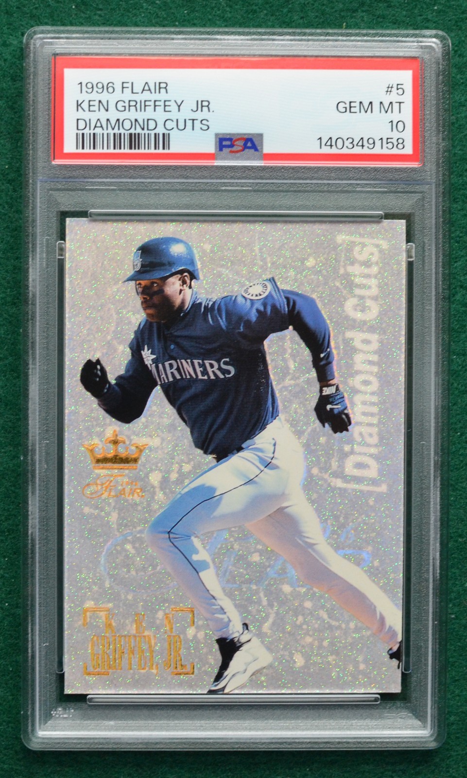 Ken Griffey Jr. baseball card PSA 10 Gem Mint  1996 Flair Diamond Cuts #5 SSP