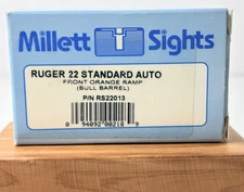 Millett Sights 22 Standard Auto Front Orange Ramp Bull Barrel P/N RS22013 NEW